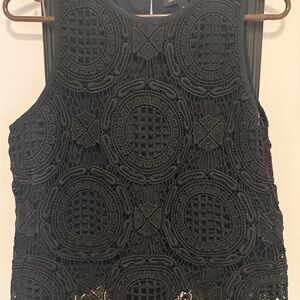 Banana Republic Black Textured Sleeveless Blouse